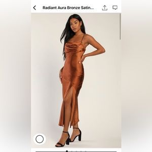 Lulu’s Bronze Satin Dress
